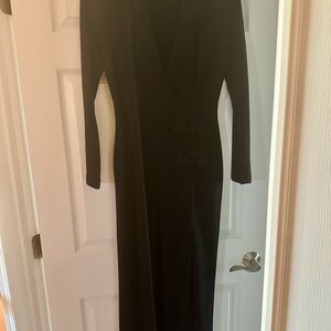 Elegant Black Long Sleeve Sweater Dress